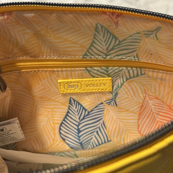Lug Banana Yellow Bundle Volley Zip Pouch & Chain Strap Matte Luxe NWT - Picture 3 of 13